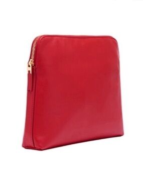 India Hicks Red Leather Insider Clutch Bag